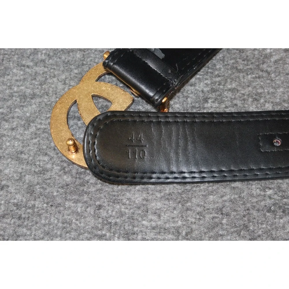 Gucci Green/Red Web Fabric & Leather, GG Logo Buckle Belt Size 44 / 110 cm